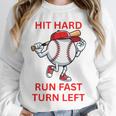 Hit Hard Run Fast Turn Left Baseball Player Premium Tri-Blend Unisex Sweatshirt Hit Hard Run Fast Turn Left Baseball Player Premium Tri-Blend Unisex Sweatshirt