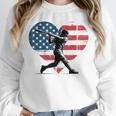 Valentines Baseball Batter Silhouette Heart Men Boys Kid Unisex Sweatshirt