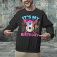 8th Birthday Baseball 8 Year Old Ice Cream Drip Boy Baseball Unisex Sweatshirt