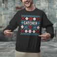 Baseball Catcher Ugly Christmas Sweater Pattern Sports Xmas Unisex Sweatshirt