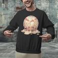 Baseball Drip Ice Cream Melting Illustration Unisex Sweatshirt Baseball Drip Ice Cream Melting Illustration Unisex Sweatshirt