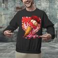 Baseball Heart Valentine Baseball Ice Cream Drip Boys Girls Unisex Sweatshirt Baseball Heart Valentine Baseball Ice Cream Drip Boys Girls Unisex Sweatshirt
