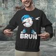 Boys Baseball Graphic Tee Teen Apparel Cute Meme Bruh Unisex Sweatshirt