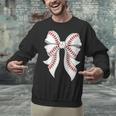 Cute Baseball Coquette Bow For Women Girls Baseball Mama Mom Unisex Sweatshirt