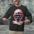 Valentine Baseball Catcher Mask Ice Cream Drip Tee For Boys Unisex Sweatshirt Valentine Baseball Catcher Mask Ice Cream Drip Tee For Boys Unisex Sweatshirt