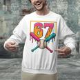 Baseball Ice Cream Drip Number 67 Player 67th Birthday Premium Tri-Blend Unisex Sweatshirt