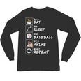 Eat Sleep Baseball Anime Repeat Japanese Otaku Unisex Long Sleeve T-Shirt
