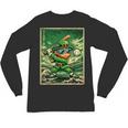 Leprechaun Playing Baseball Japanese Art St Patricks Day Unisex Long Sleeve T-Shirt
