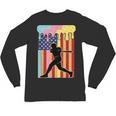 Retro Baseball Drip Boys Ice Cream Patriotic American Flag Unisex Long Sleeve T-Shirt