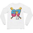 Baseball Drip Number 67 Player 67th Birthday Meme Gen Alpha Unisex Long Sleeve T-Shirt