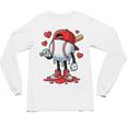 Baseball Ice Cream Drip Valentines Day Sports For Kids Boys Unisex Long Sleeve T-Shirt