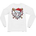 Christmas Baseball Santa Hat For Baseball Players Fans Unisex Long Sleeve T-Shirt