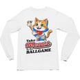 Take Meowt To The Ball Game Tee Slugger Cat Baseball Unisex Long Sleeve T-Shirt