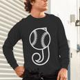 Baseball Sport Player Monogram Cool Initial Letter J Unisex Long Sleeve T-Shirt
