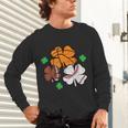 St Patricks Day Shamrock Basketball Baseball Men Boys Kids Unisex Long Sleeve T-Shirt