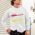 Hit Hard Run Fast Turn Left Baseball Quote Fan Coach Premium Tri-Blend Unisex Long Sleeve T-Shirt