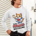 Take Meowt To The Ball Game Tee Slugger Cat Baseball Unisex Long Sleeve T-Shirt