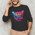 Baseball Ice Cream Drip 100 Days Of School Boys Girls 100th Unisex Long Sleeve T-Shirt