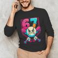 Baseball Ice Cream Drip Number 67 Six Seven Meme 67 Unisex Long Sleeve T-Shirt