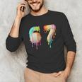 Kids Meme 67 Number Six 6 Seven 7 Ice Cream Drips Baseball Unisex Long Sleeve T-Shirt