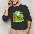 Kids St Patricks Day Shamrock Basketball Baseball Football Unisex Long Sleeve T-Shirt