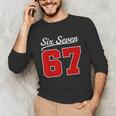 Number 67 Numbered Six Seven Baseball Jersey Style Team 67 Unisex Long Sleeve T-Shirt