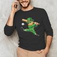 Retro Leprechaun Baseball St Patricks Day Sport Men Boy Kids Unisex Long Sleeve T-Shirt