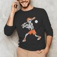 Skeleton Batting Baseball Halloween Unisex Long Sleeve T-Shirt