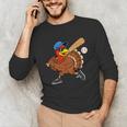 Turkey Baseball Thanksgiving Sports Humor Men Boy Kids Unisex Long Sleeve T-Shirt Turkey Baseball Thanksgiving Sports Humor Men Boy Kids Unisex Long Sleeve T-Shirt