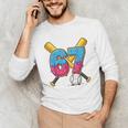Baseball Drip Number 67 Player 67th Birthday Meme Gen Alpha Unisex Long Sleeve T-Shirt