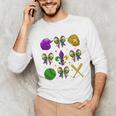 Mardi Gras Baseball Coquette Bow Fat Tuesday Parade Girls Unisex Long Sleeve T-Shirt Mardi Gras Baseball Coquette Bow Fat Tuesday Parade Girls Unisex Long Sleeve T-Shirt