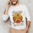 Youth Boy Baseball Jesus Saves Christian Baseball Religious Unisex Long Sleeve T-Shirt