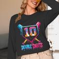 Baseball Drip 10th Birthday Boy Double Digits Ice Cream Drip Unisex Long Sleeve T-Shirt