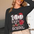 Baseball Happy 100 Days Of School Boy Girl Kid Teacher Unisex Long Sleeve T-Shirt