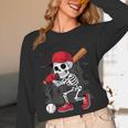 Baseball Skeleton Halloween Playing Unisex Long Sleeve T-Shirt Baseball Skeleton Halloween Playing Unisex Long Sleeve T-Shirt