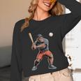 Bigfoot Playing Baseball Boys Kids Men Baseball Player Unisex Long Sleeve T-Shirt