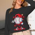 Cute Game Day Baseball Ice Cream Drip Valentine Love XOXO Unisex Long Sleeve T-Shirt