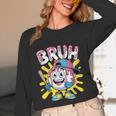 Drip Baseball Boy Youth Kid Ice Cream Dripping Baseball Bruh Unisex Long Sleeve T-Shirt
