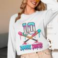 Baseball 10 Year Old Ice Cream Drip 10th Bday Double Digits Unisex Long Sleeve T-Shirt