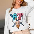 Baseball Ice Cream Drip 67 Six Seven Gen Alpha Slang Meme Unisex Long Sleeve T-Shirt Baseball Ice Cream Drip 67 Six Seven Gen Alpha Slang Meme Unisex Long Sleeve T-Shirt