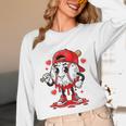 Baseball Ice Cream Valentine Dripping Game Day Men Boys Kids Unisex Long Sleeve T-Shirt