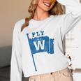 Fly The W Chicago Baseball Winning Flag Distressed Premium Tri-Blend Unisex Long Sleeve T-Shirt Fly The W Chicago Baseball Winning Flag Distressed Premium Tri-Blend Unisex Long Sleeve T-Shirt