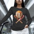 Baseball Ice Cream Drip Style Melting Ice Cream Youth Teen Unisex Long Sleeve T-Shirt