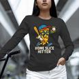 Boys Pizza Theme Baseball Home Hitter Unisex Long Sleeve T-Shirt
