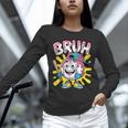 Drip Baseball Boy Youth Kid Ice Cream Dripping Baseball Bruh Unisex Long Sleeve T-Shirt