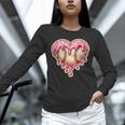 Melting Baseball Drip Heart Softball Player Lover Ice Cream Unisex Long Sleeve T-Shirt