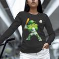 Shamrock Playing Baseball St Patricks Day Men Boys Kid Unisex Long Sleeve T-Shirt