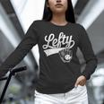 Vintage Baseball Tee Lefty Left Handed Baseball Player Unisex Long Sleeve T-Shirt