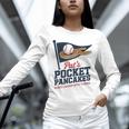 Pat's Pocket Pancakes Flag Baseball On Pancake Unisex Long Sleeve T-Shirt Pat's Pocket Pancakes Flag Baseball On Pancake Unisex Long Sleeve T-Shirt