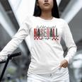 Retro Checkered Tired But Caffeinated Baseball Mom Leopard Unisex Long Sleeve T-Shirt